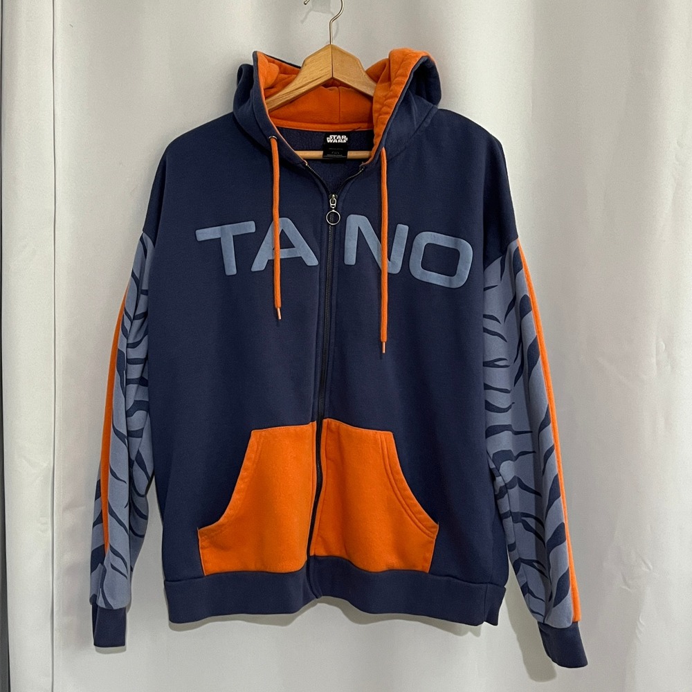 Her Universe Star Wars Ahsoka Tano Womens Plus 0X Navy Pattern Full Zip Hoodie
